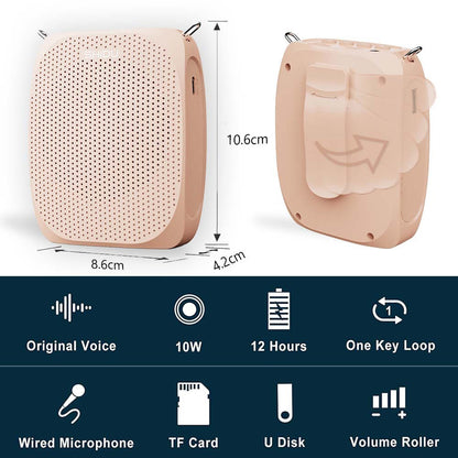 Shidu S258 Type C - Wired Portable Voice Amplifier (Pink)