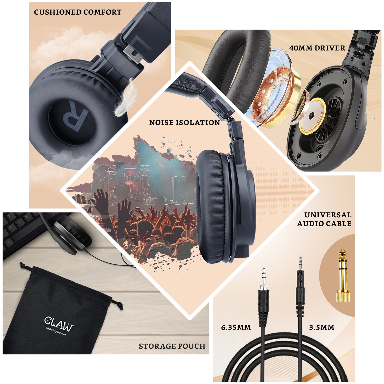 Claw SM70 - Studio Monitoring Wired Headphone