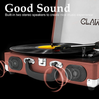 Refurbished CLAW Stag Portable - Turntable with built-in stereo speaker (Pink)