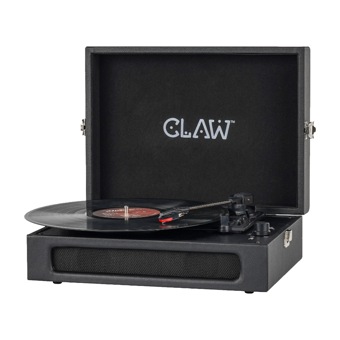 Claw Stag Retro - Bluetooth Turntable with Built-In Stereo Speaker, USB Recording and Play Buttons (Black)