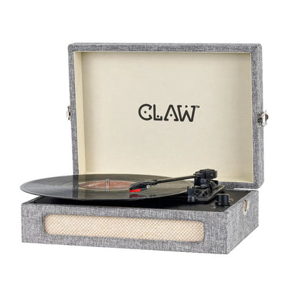 CLAW Stag Retro Bluetooth Turntable (GREY) + Dhoom Dhaam Vinyl Disc (COMBO)
