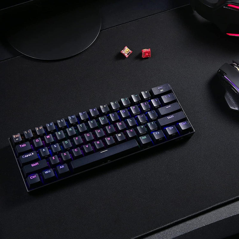 Redragon Draconic Pro K530 PRO - 60% Bluetooth+24.Ghz+Wired Mechanical Keyboard (Red Switch)
