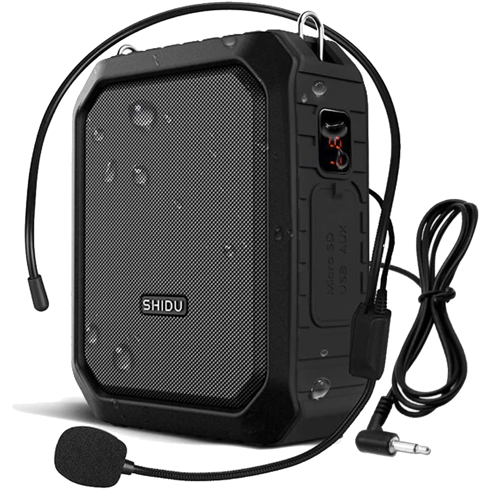 Shidu M800 - Wired Portable Voice Amplifier with Bluetooth Speaker (Black)