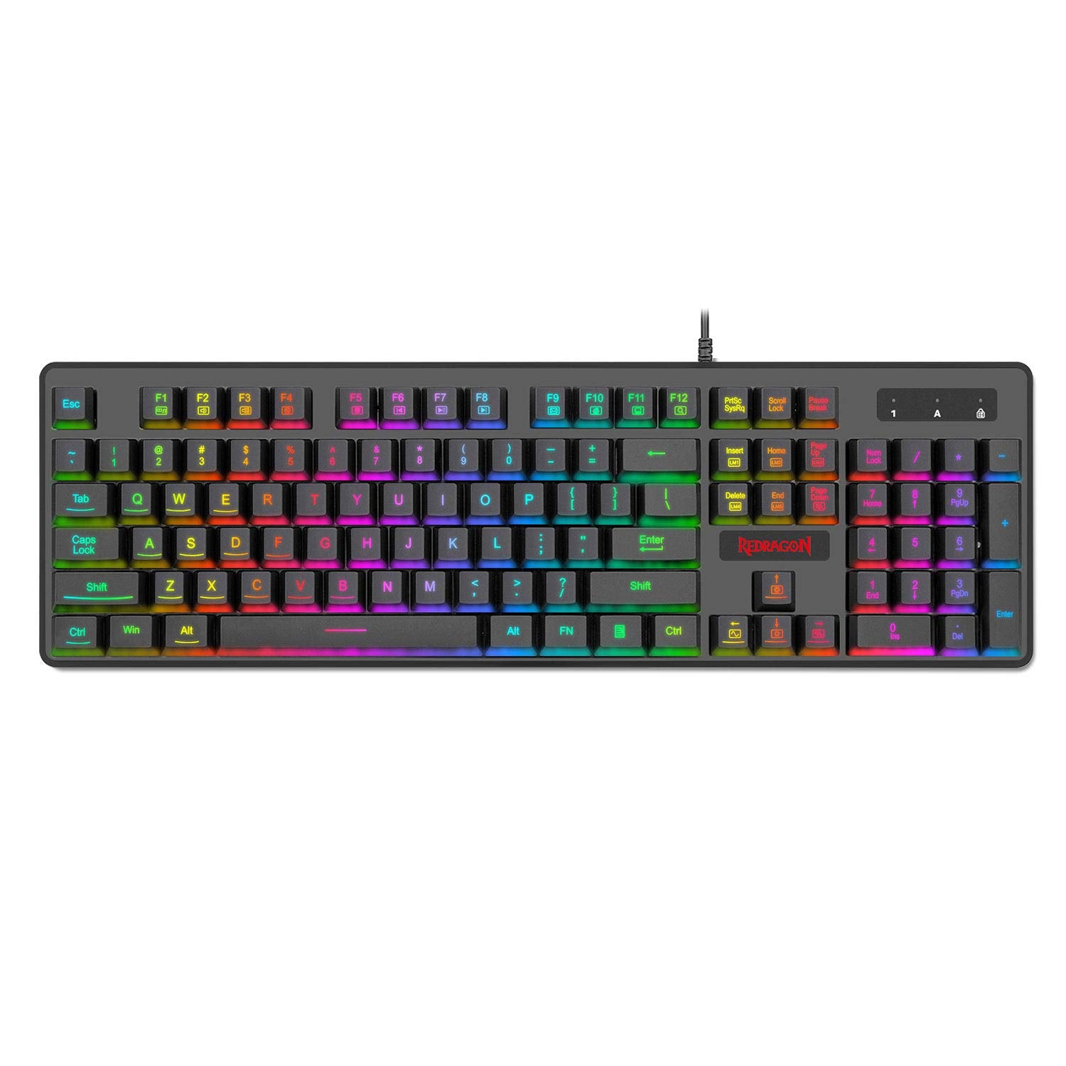 Redragon Dyaus Pro K509-1 :- 104 Keys RGB Wired Keyboard Without Side LED (Mechanical Feel)