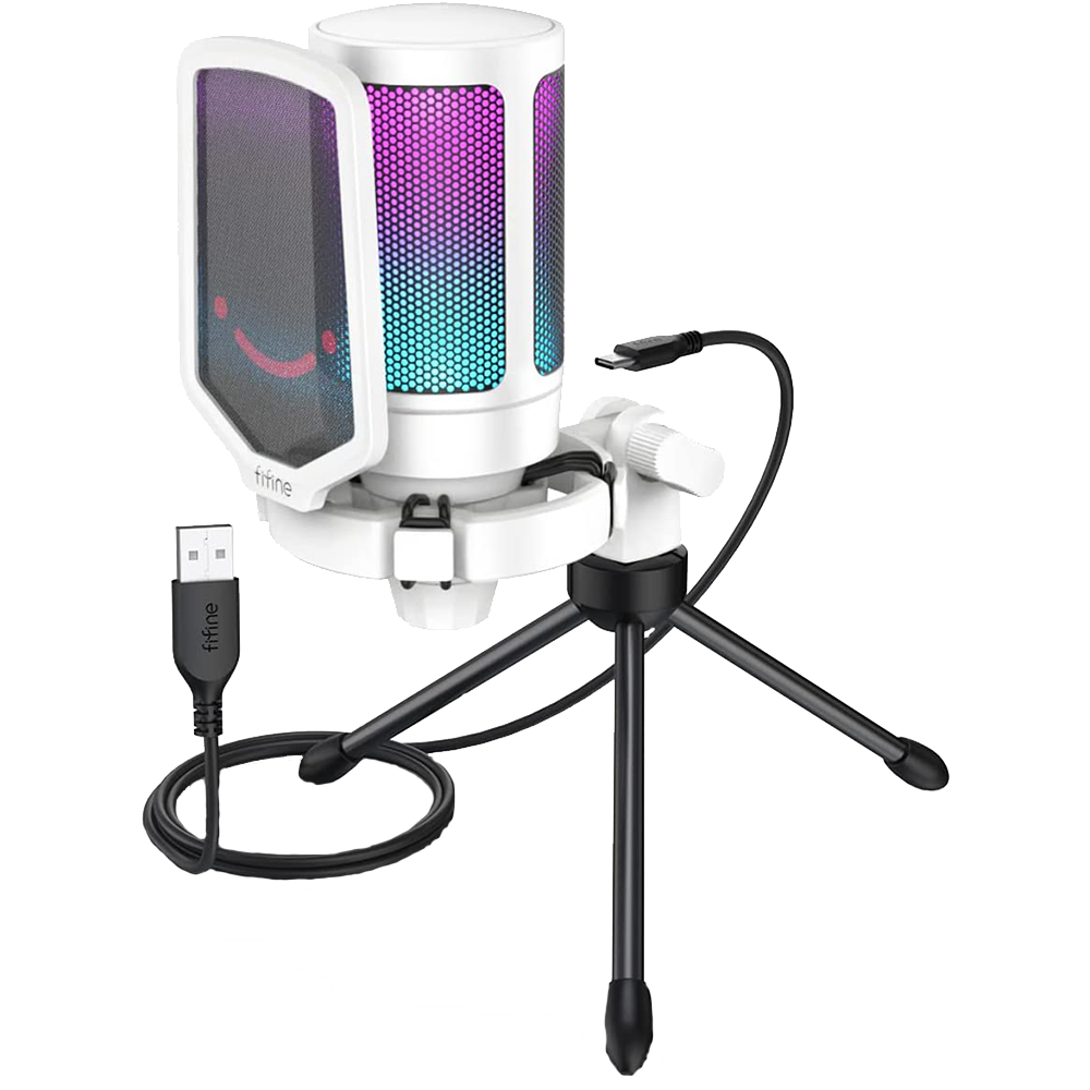 Fifine Ampligame - A6V USB Gaming Microphone (White)