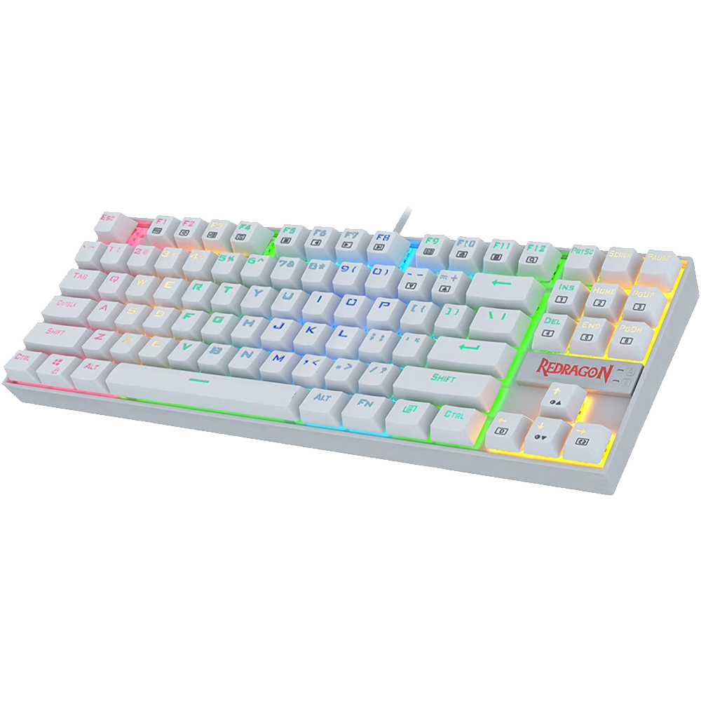 (Refurbished) Redragon Kumara K552 - TKL Wired Mechanical Keyboard RGB White (Red Switch)