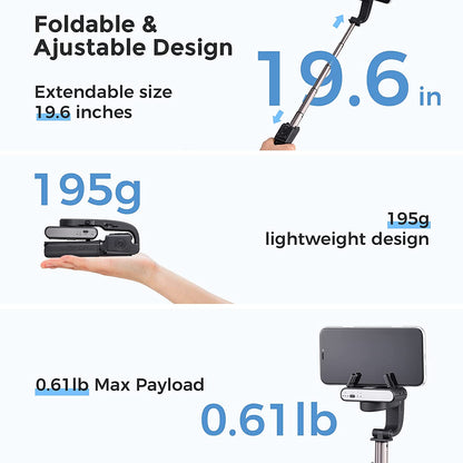(Refurbished) Hohem iSteady Q - Extendable 4 in 1 Professional Selfie Stick (White)