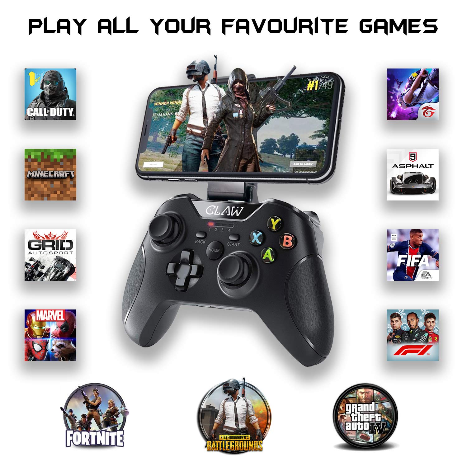 Refurbished CLAW Shoot Bluetooth Mobile Gamepad (Upgraded 2022 version)