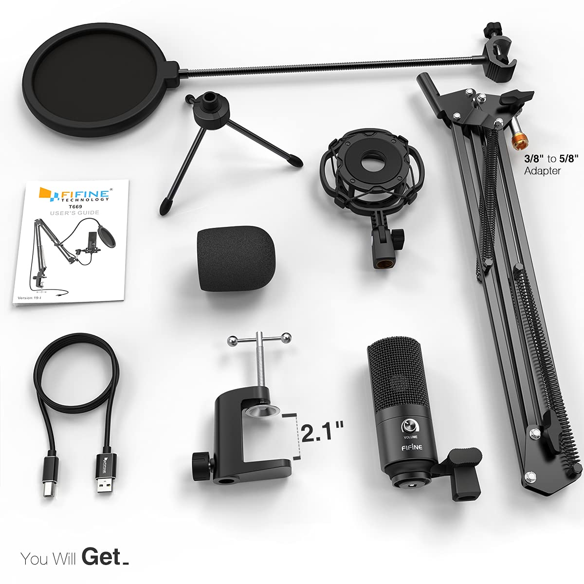 (Refurbished) Fifine T669 - USB Microphone Condenser Kit