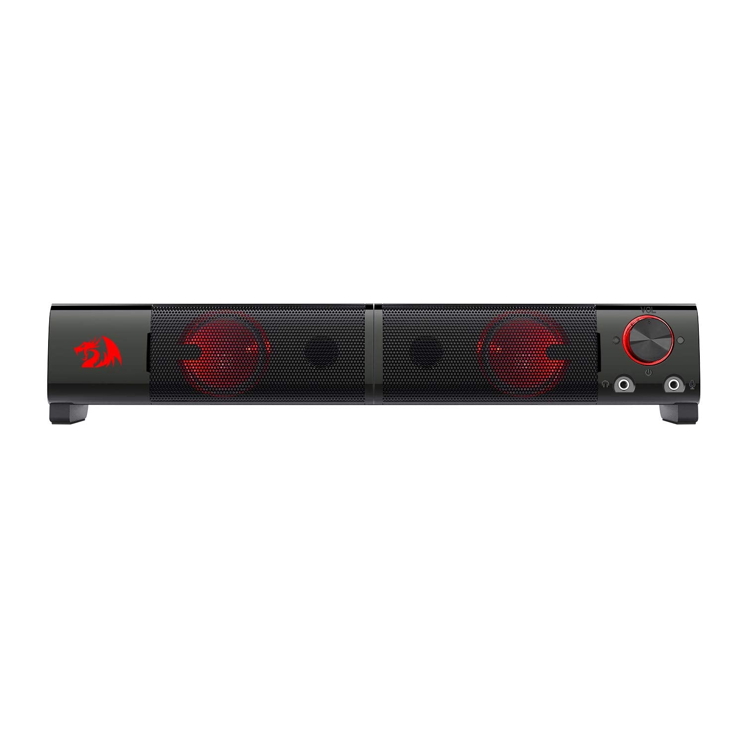 Redragon GS550 - 2.0 Channel Stereo Wired Desktop Computer Soundbar with Compact Size and red Backlight