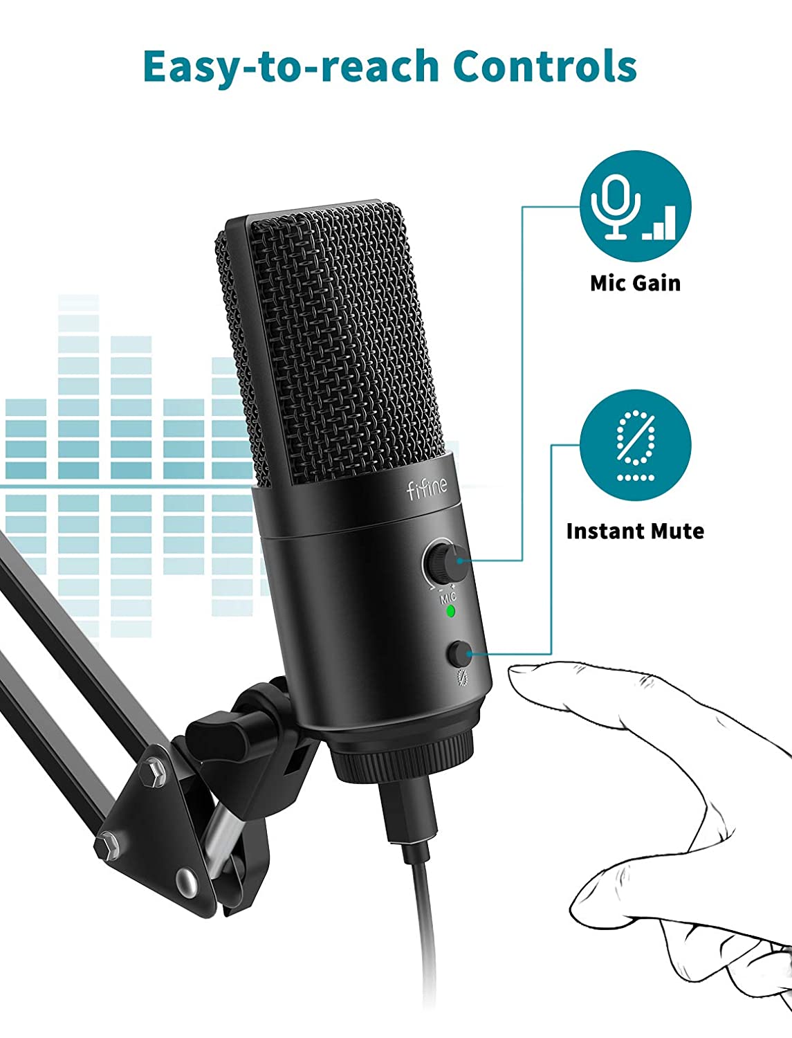 FIFINE K683A - USB Desktop Microphone (With Tripod Stand)