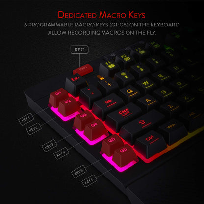 (Refurbished) Redragon Shiva K512- Wired Membrane Keyboard RGB Black