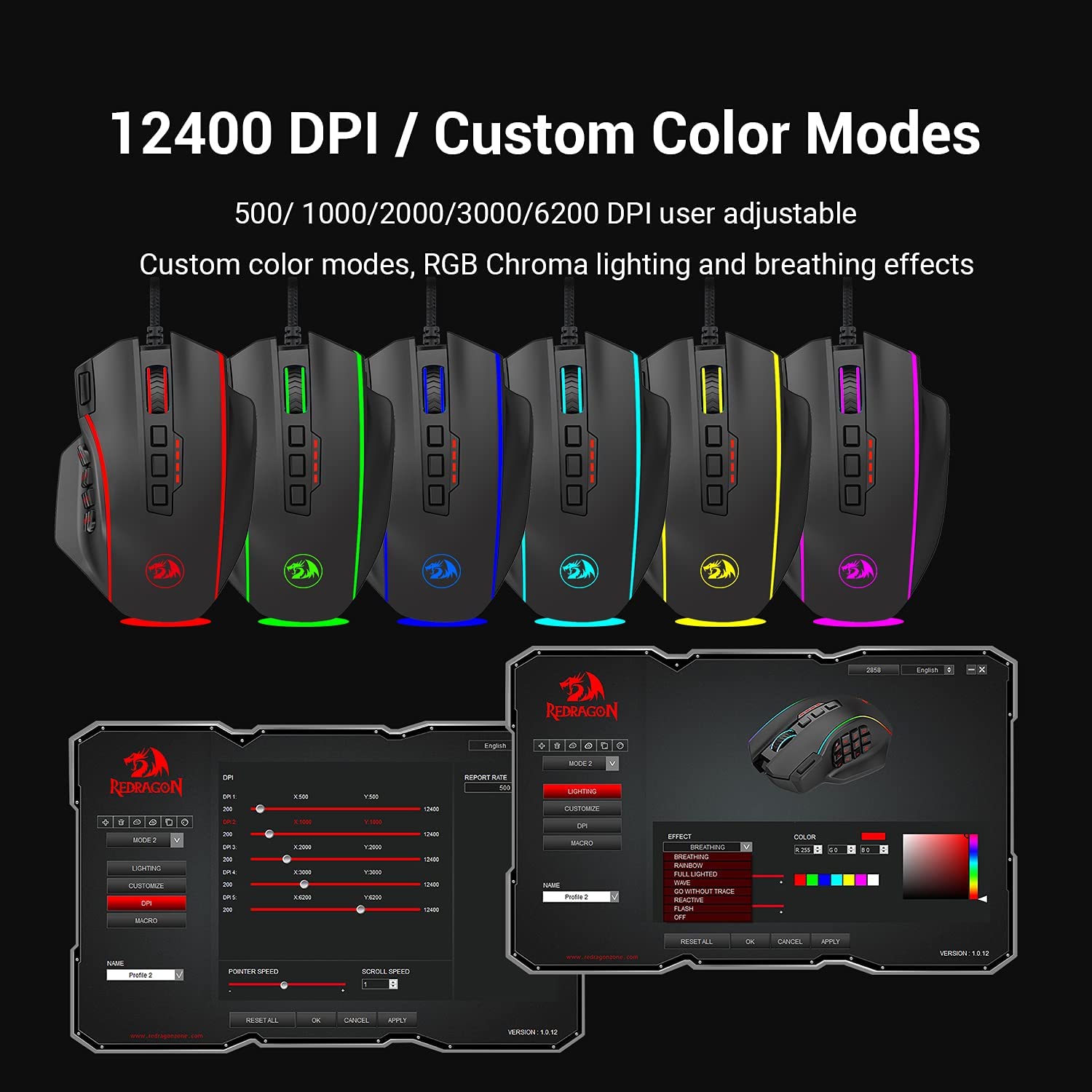 Redragon Perdiction M901 K-2 - RGB Wired Mouse with Weights