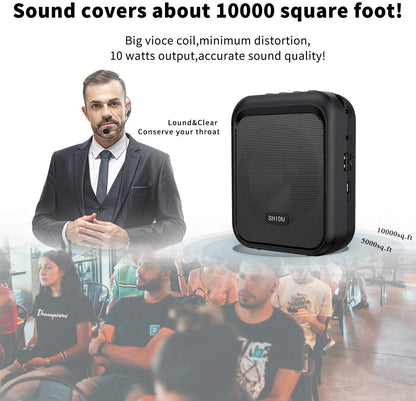 (Refurbished) Shidu M100 - Wired Portable Mini Voice Amplifier with Bluetooth Speakers