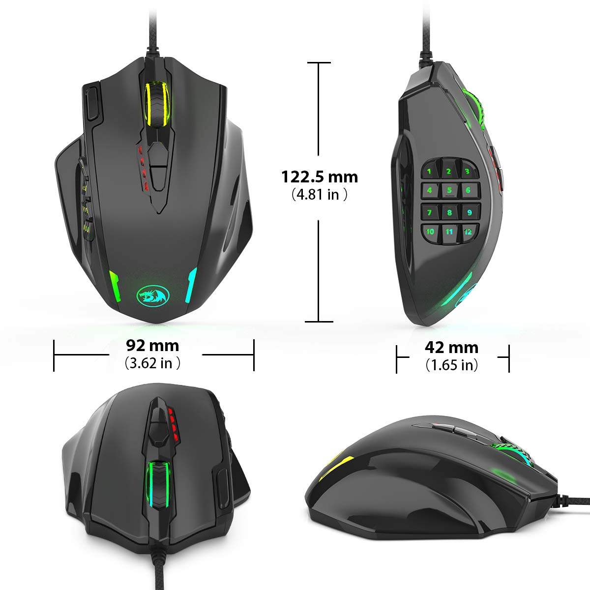 Redragon Impact M908 - RGB Wired Mouse with Weights