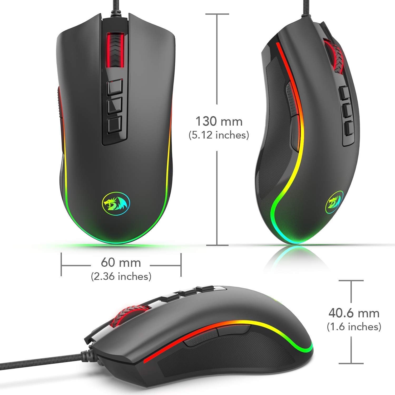 Redragon Cobra M711 - RGB Wired Mouse (Black)