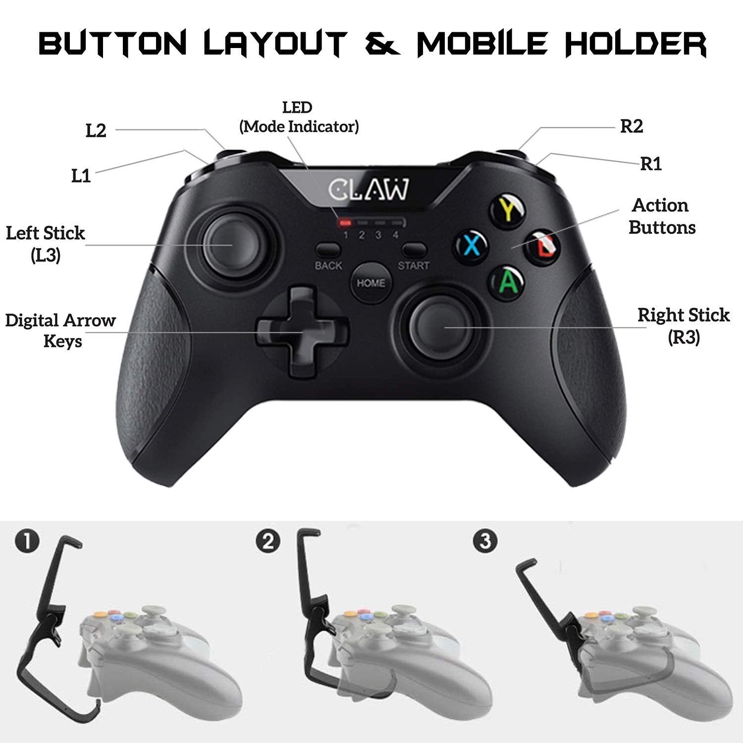 Refurbished CLAW Shoot Bluetooth Mobile Gamepad (Upgraded 2022 version)