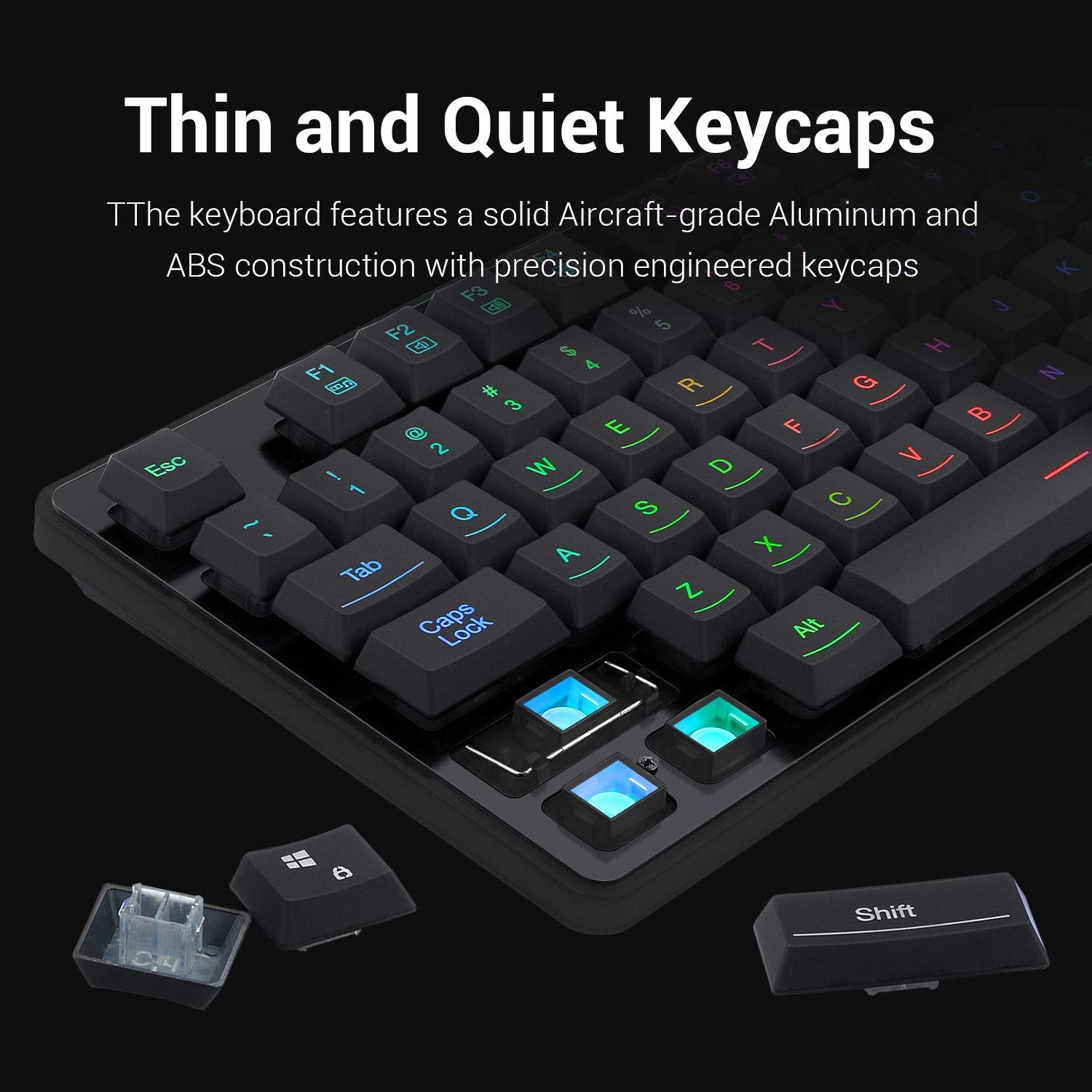 Redragon Dyaus Pro K509-1 :- 104 Keys RGB Wired Keyboard Without Side LED (Mechanical Feel)