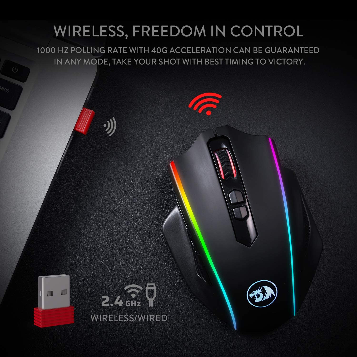 (Refurbished) Redragon Vampire Elite M686 (Wired and Wireless) RGB