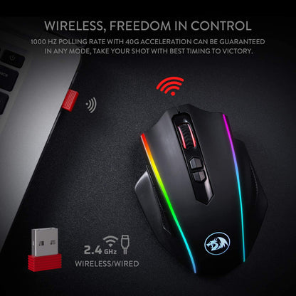 (Refurbished) Redragon Vampire Elite M686 (Wired and Wireless) RGB