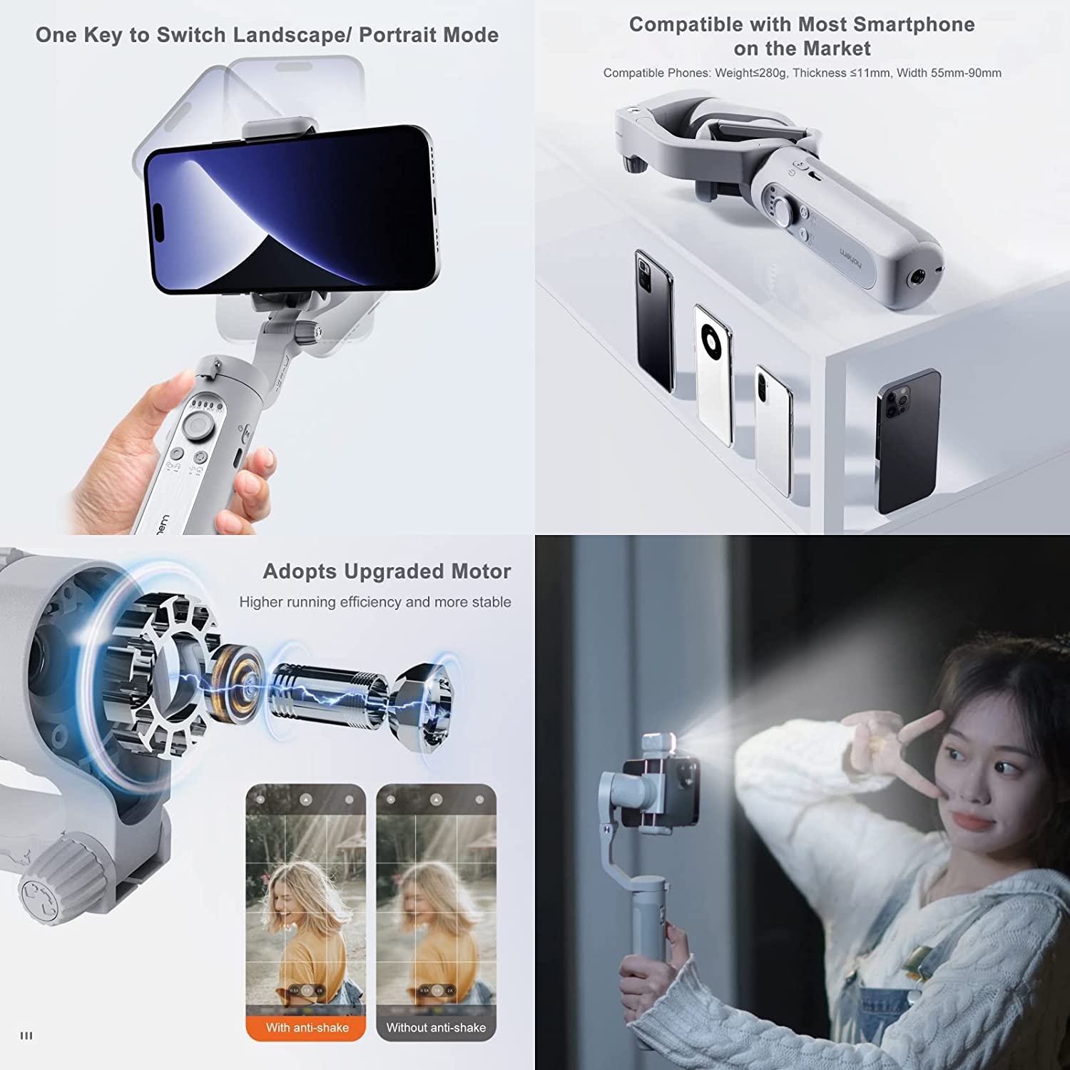 Hohem iSteady XE Kit - 3 Axis Handheld Pocket Gimbal with Fill Light (Grey)