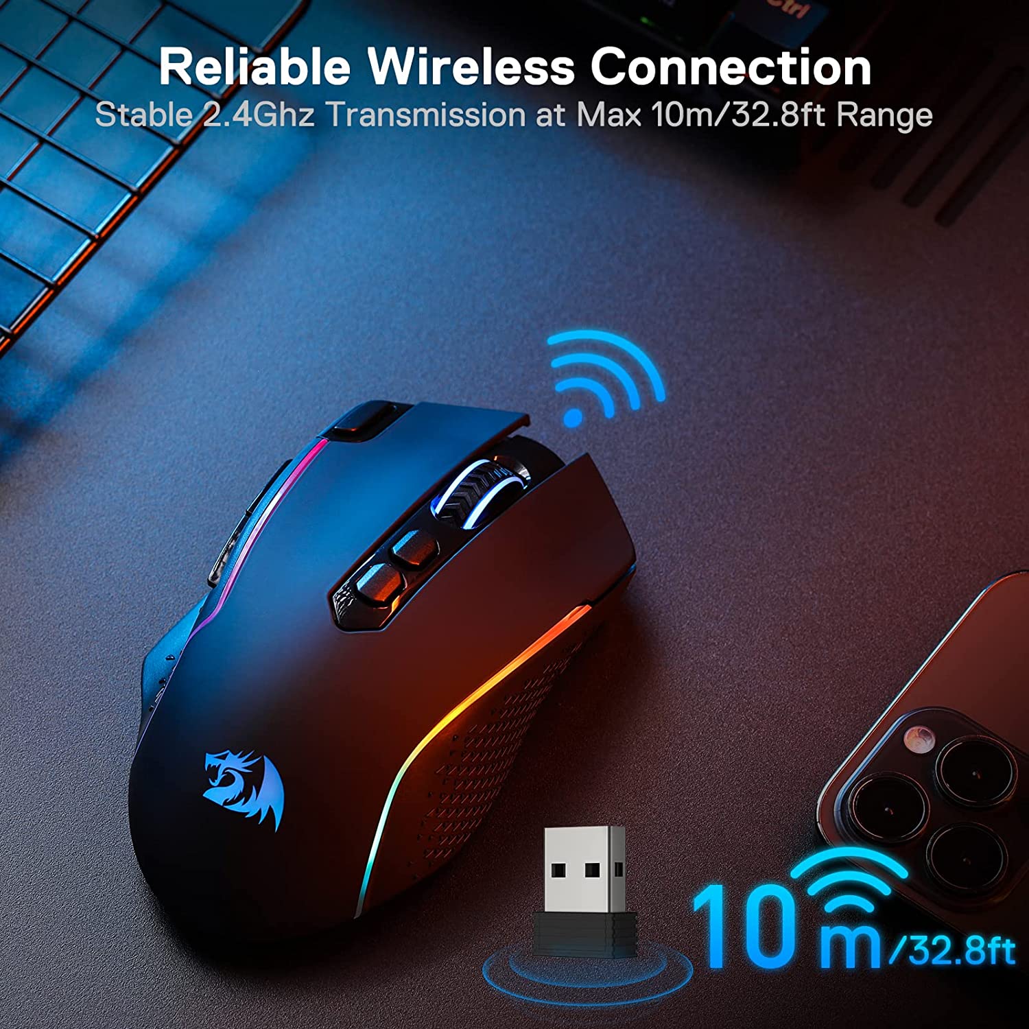 (Refurbished) Redragon Taipan Pro M810PRO (Wired and Wireless) RGB
