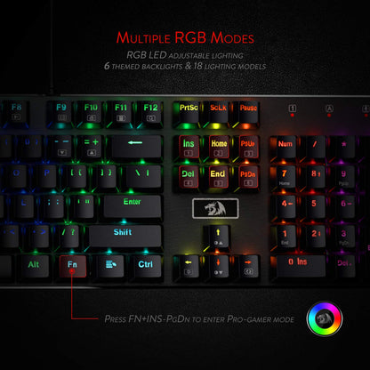 Redragon Devarajas K556 - 104 Keys Wired Mechanical Keyboard (Brown Switch)