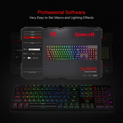 (Refurbished) Redragon Surara K582 - 104 Keys Wired Mechanical Keyboard RGB (Brown Switch)