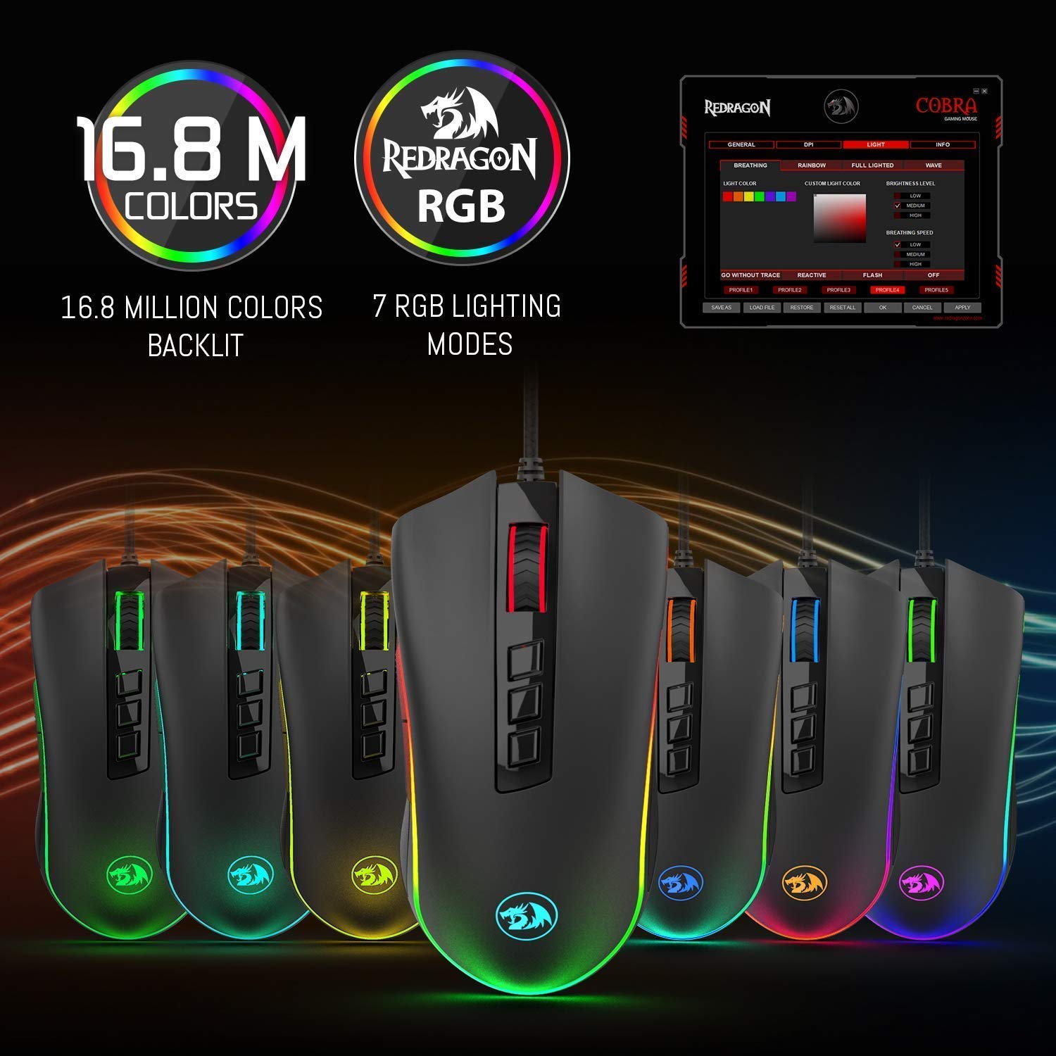 Redragon Cobra M711 - RGB Wired Mouse (Black)
