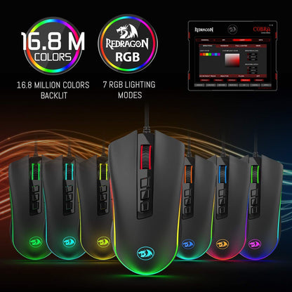 Redragon Cobra M711 - RGB Wired Mouse (Black)