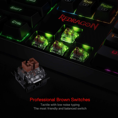 (Refurbished) Redragon Surara K582 - 104 Keys Wired Mechanical Keyboard RGB (Brown Switch)