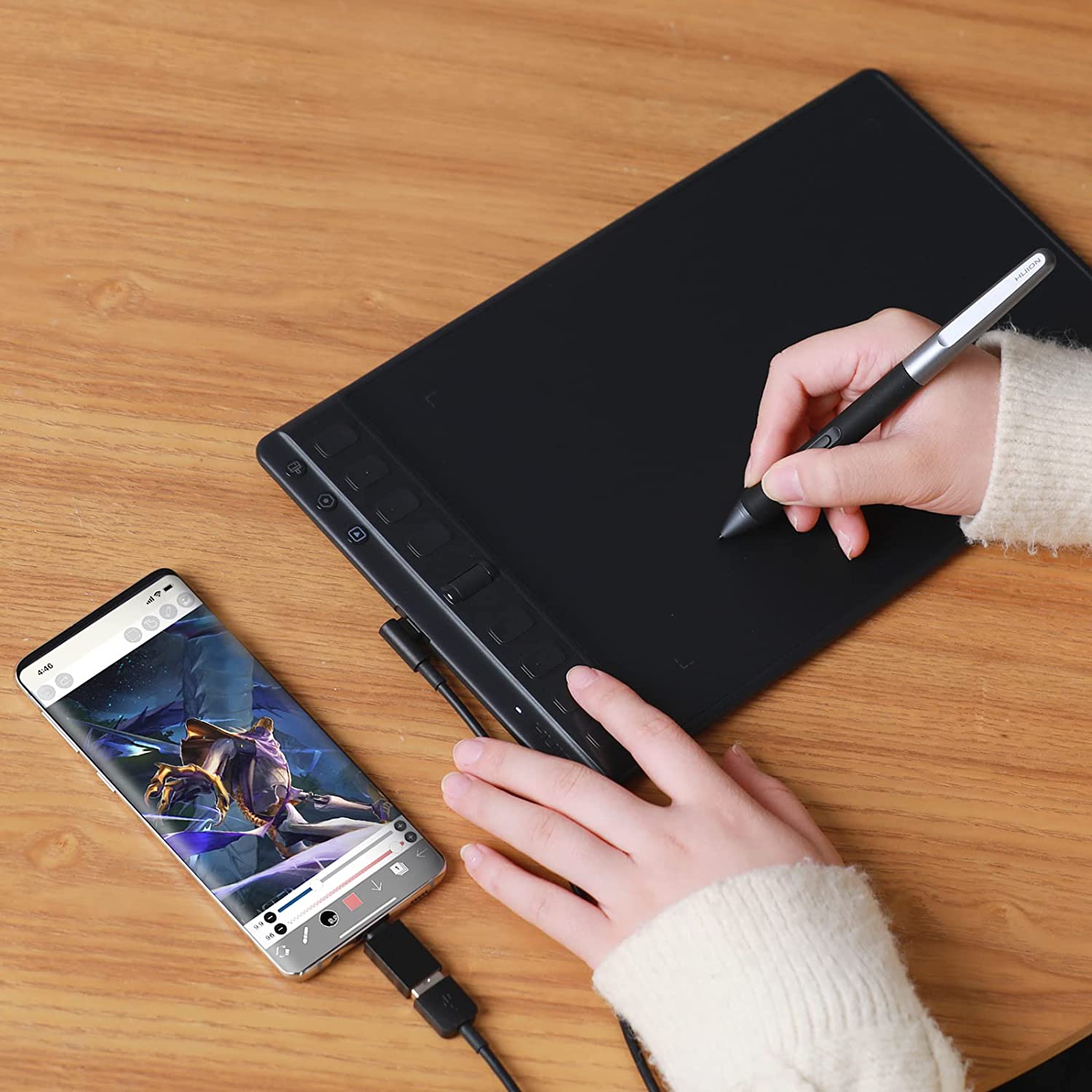 Huion Inspiroy 2 H951P - Medium Digital Graphic Tablet (Black)