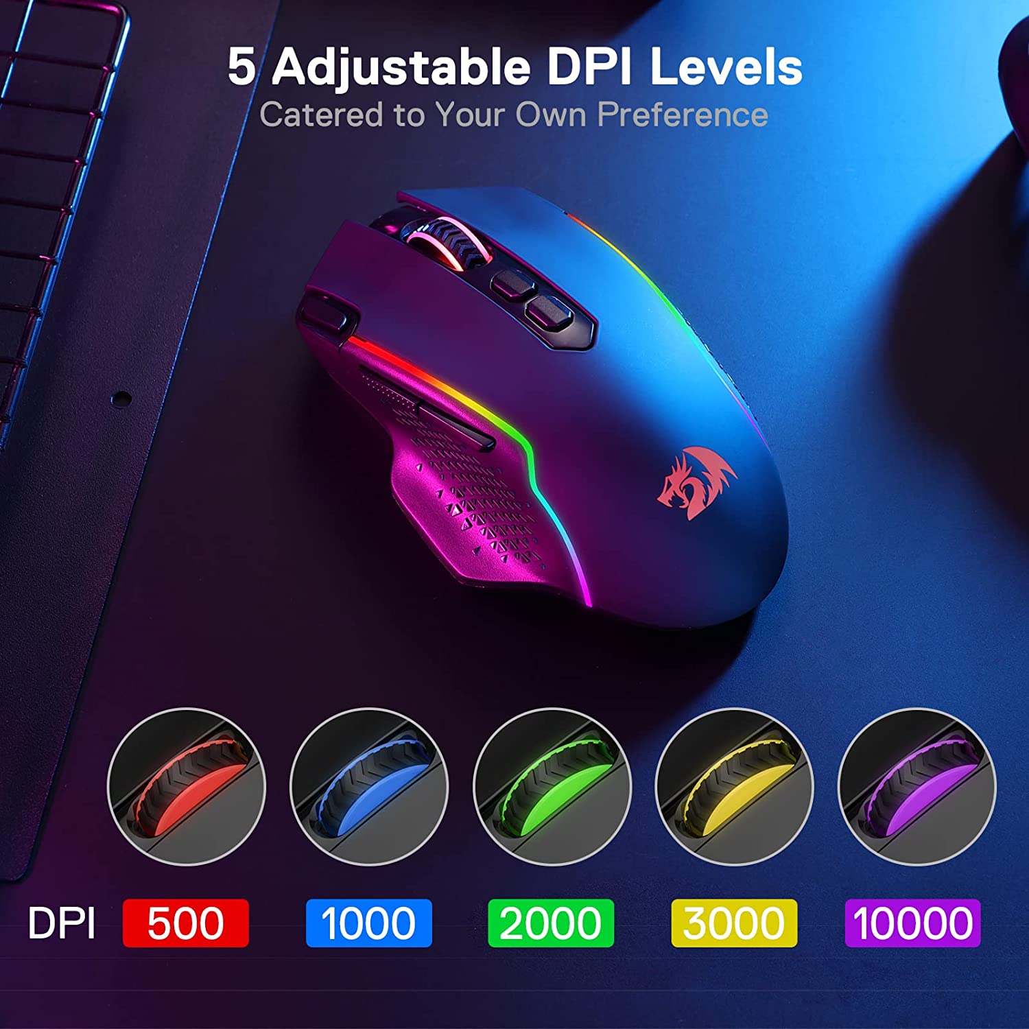 (Refurbished) Redragon Taipan Pro M810PRO (Wired and Wireless) RGB