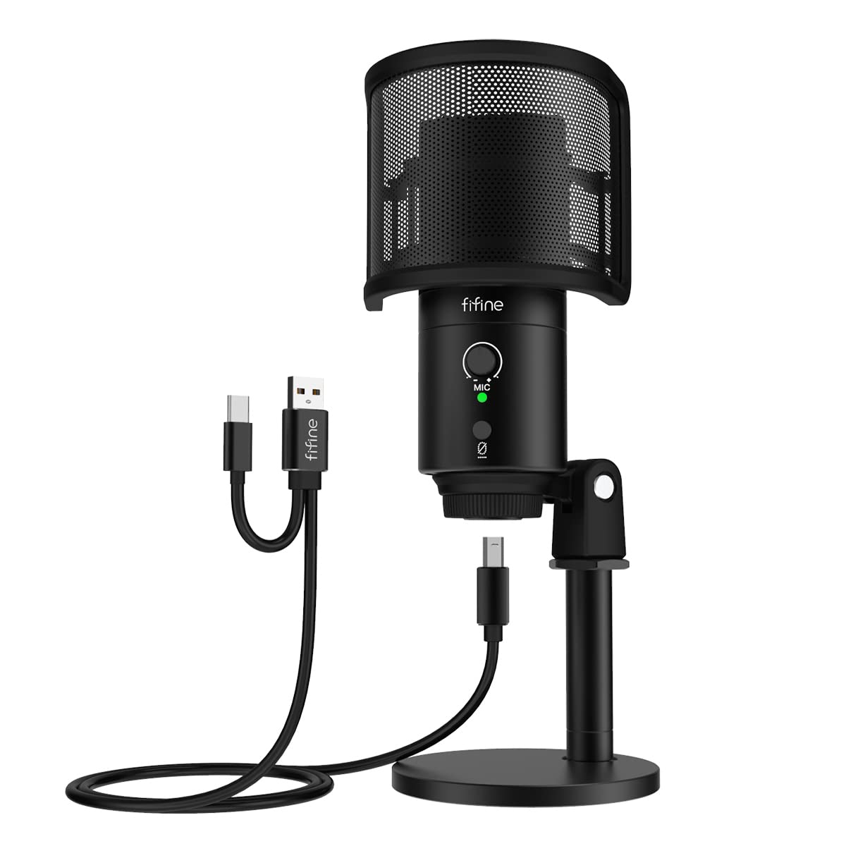 FIFINE K683B - USB Desktop Microphone (With Desk Stand)