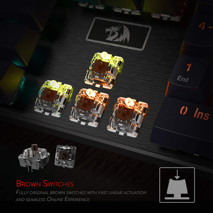Redragon Devarajas K556 - 104 Keys Wired Mechanical Keyboard (Brown Switch)