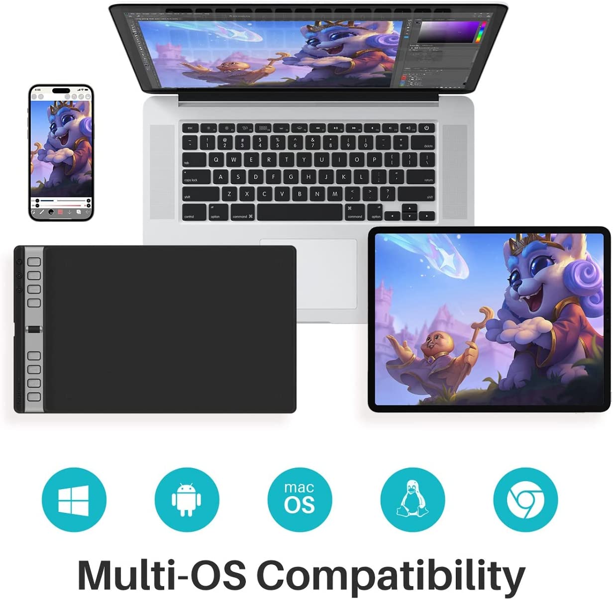 (Refurbished) Huion Inspiroy 2 H1061P- Large Digital Graphic Tablet (Black)