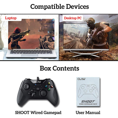 Refurbished CLAW Shoot Wired Gamepad for PC only