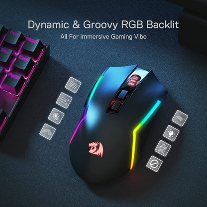 (Refurbished) Redragon Trident Pro M693 (Wired, Wireless and Bluetooth) RGB