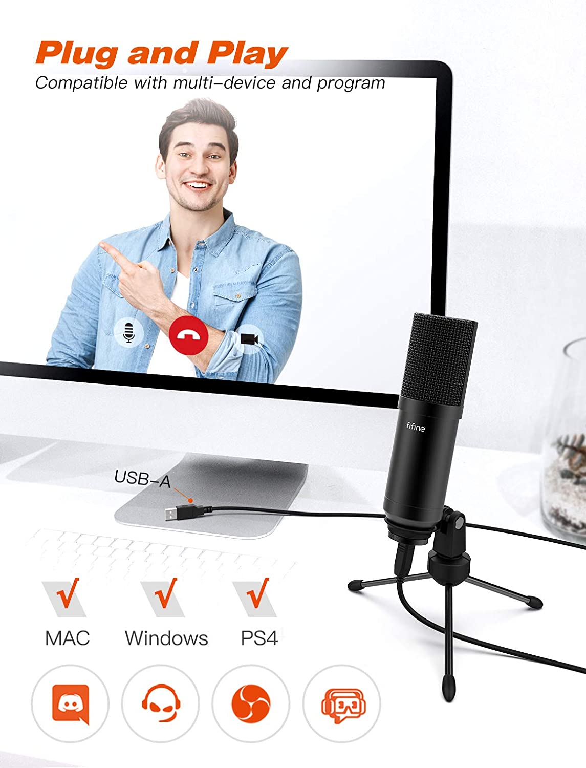 (Refurbished) Fifine T732 - USB Microphone Kit