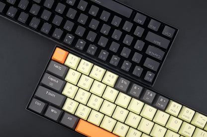(OPEN BOX) Redragon Caraxes PRO K644 SE - 65% Bluetooth + 2.4Ghz + Wired RGB Mechanical Keyboard Cream/Grey/Orange (Red Switch)