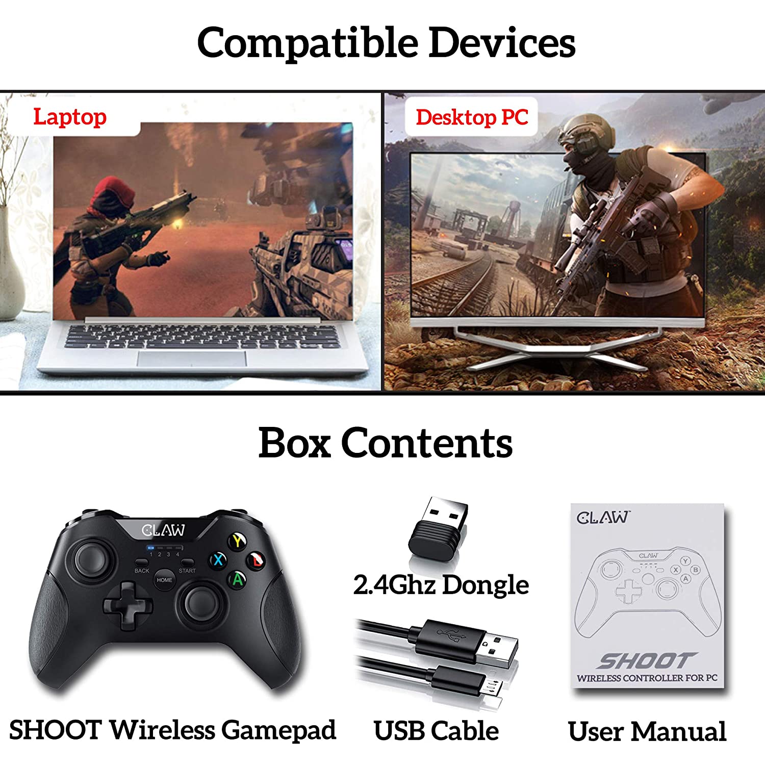 CLAW Shoot Wireless Gamepad for PC only (Use Code ORIGIN10 to Get 10% DIscount)