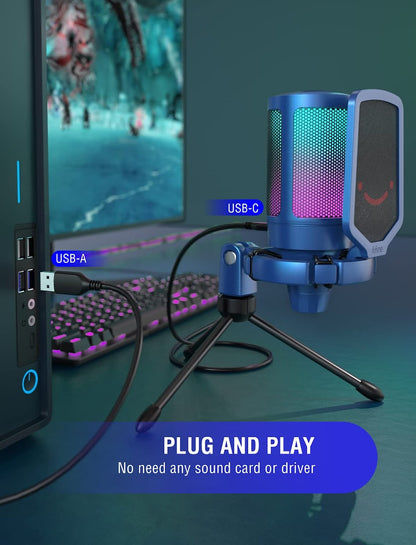 Fifine Ampligame - A6V USB Gaming Microphone (Blue)