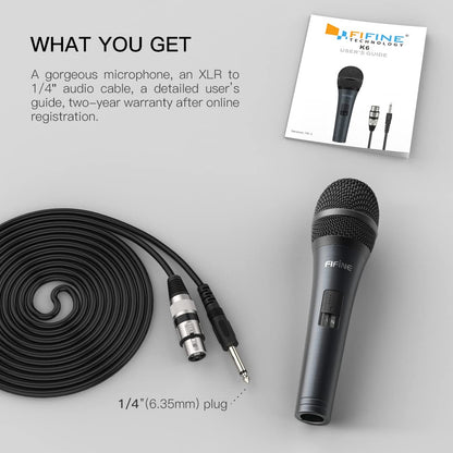 (Refurbished) Fifine K6 Wired Handheld Microphone