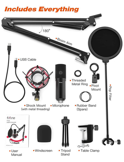 (Refurbished) Fifine T732 - USB Microphone Kit