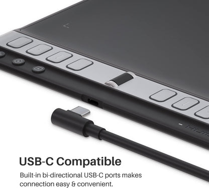 (Refurbished) Huion Inspiroy 2 H1061P- Large Digital Graphic Tablet (Black)