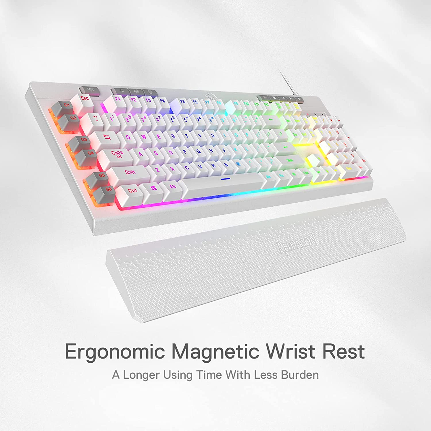(Refurbished) Redragon Shiva K512- Wired Membrane Keyboard RGB White