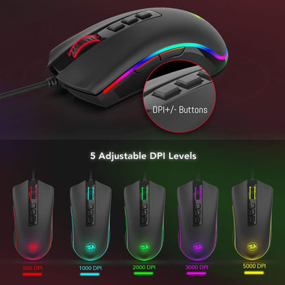 Redragon Cobra M711 - RGB Wired Mouse (Black)