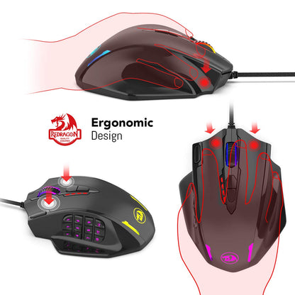 Redragon Impact M908 - RGB Wired Mouse with Weights