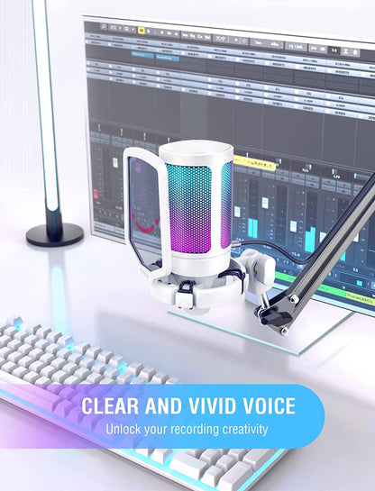 Fifine Ampligame - A6V USB Gaming Microphone (White)