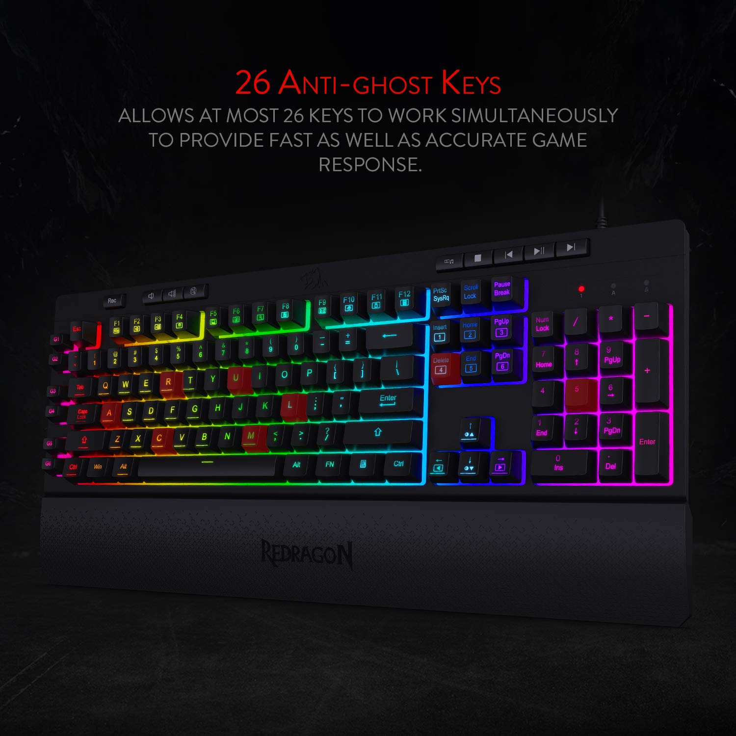 (Refurbished) Redragon Shiva K512- Wired Membrane Keyboard RGB Black